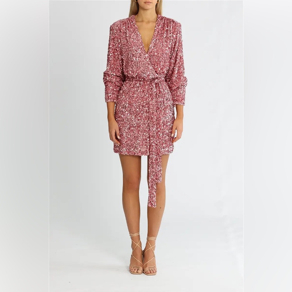 ROTATE Samantha Dress in Rapture Rose colour. Size 38